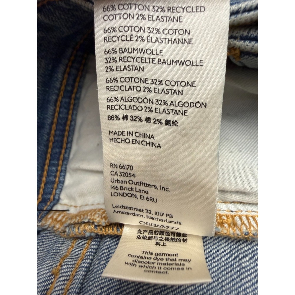 Pilcro Anthropologie Boyfriend Crop Jeans 27 Blue Embellished Boho Slim Fit - Picture 10 of 13